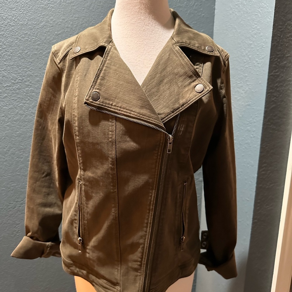 Liverpool olive green moto jacket
